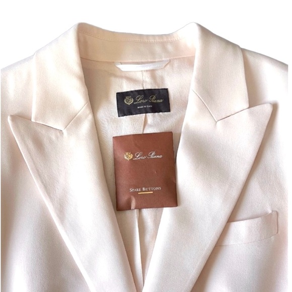 New Loro Piana Silk & Virgin Wool Blazer Light Cream Pink It 42 - Picture 6 of 6